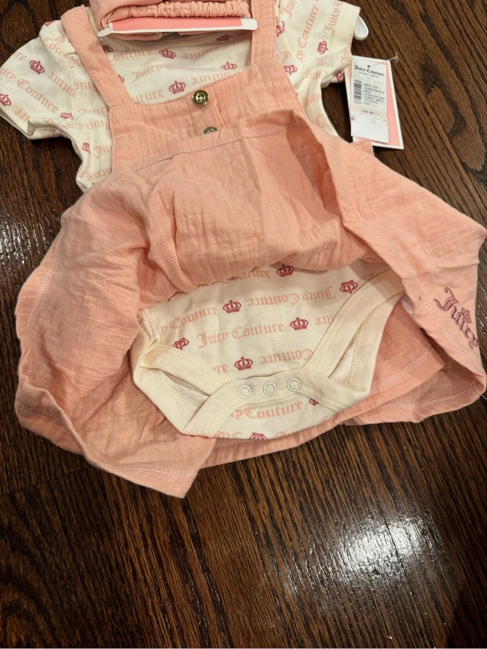 Juicy Couture Peach Pink Dress & Logo Tee with Headband